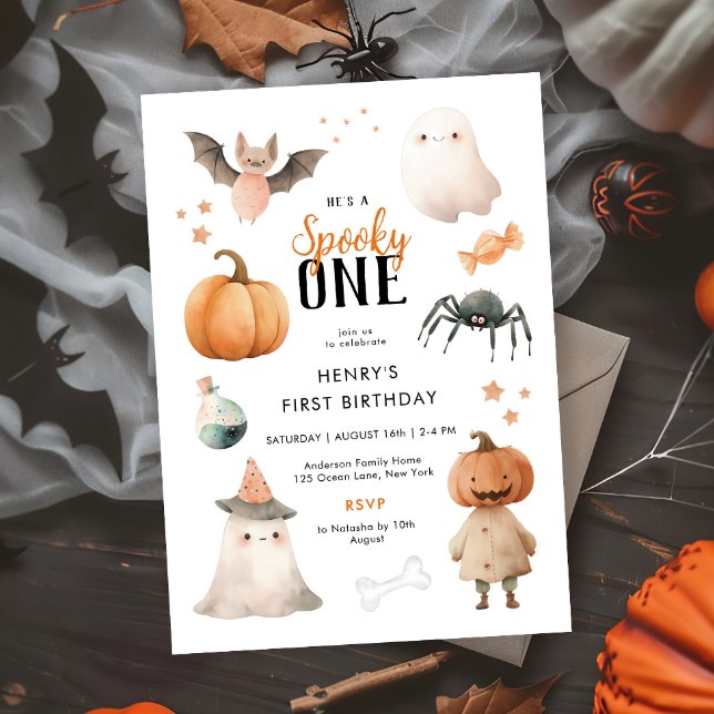 Spooky One Halloween Birthday Invitation (Creator Uploaded)