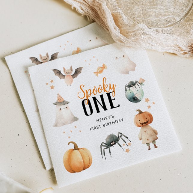 Spooky One Halloween Birthday Napkins (Creator Uploaded)