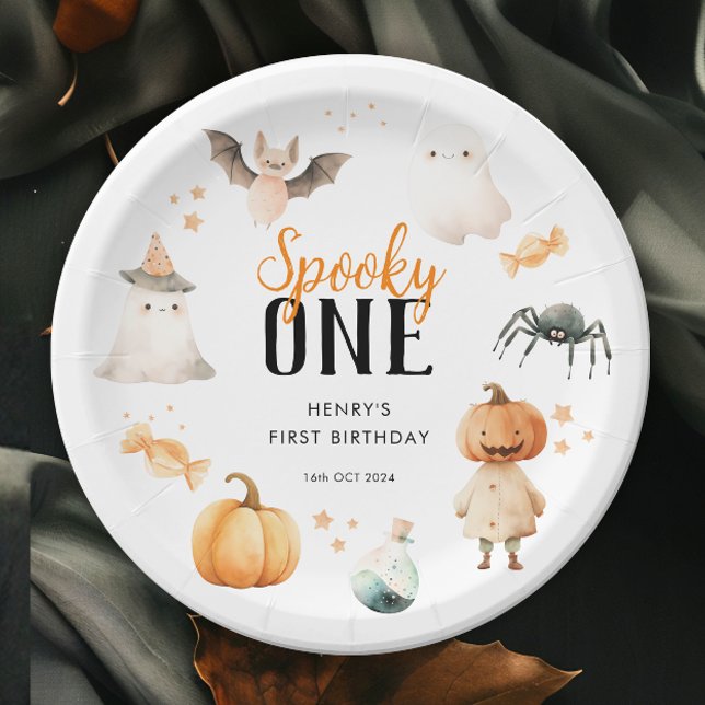 Spooky One Halloween Birthday Paper Plates (Creator Uploaded)