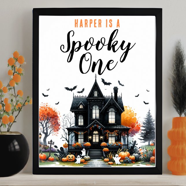 Spooky One Halloween Birthday Party Sign (Spooky One Halloween Birthday Party Sign)