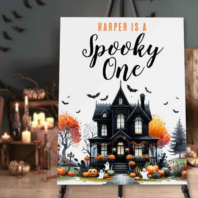 Spooky One Halloween Birthday Party Sign (Spooky One Halloween Birthday Party Sign )