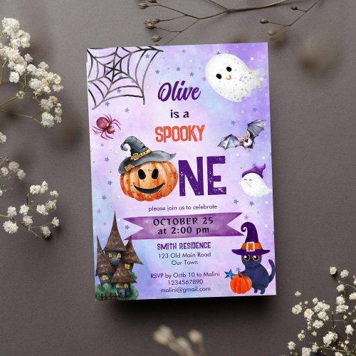 Spooky one Halloween birthday party template