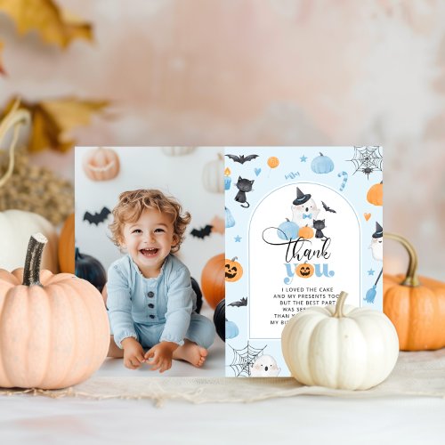 Spooky One Halloween birthday photo thank you card