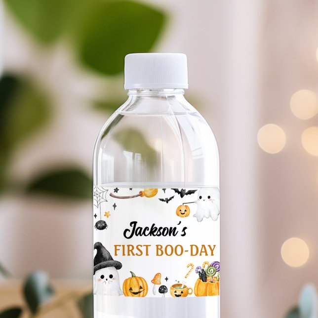 Spooky One Halloween Birthday Water Bottle Label (Creator Uploaded)