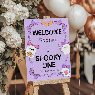 Spooky One Halloween Birthday Welcome Sign
