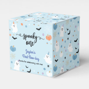 Spooky One Halloween Blue Ghost First Birthday Favor Boxes