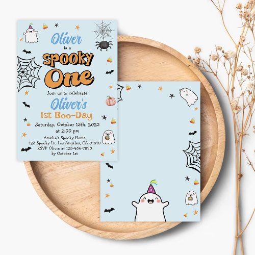 Spooky One Halloween Boy 1st Birthday Invitation