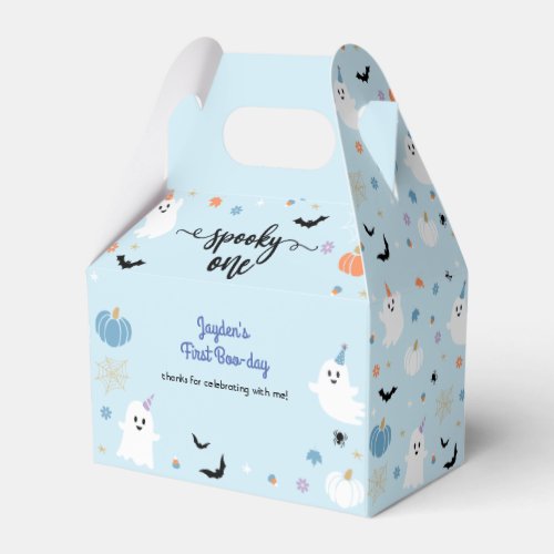 Spooky One Halloween Cute Blue Ghost 1st Birthday Favor Boxes