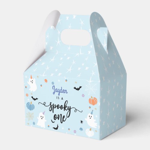 Spooky One Halloween Cute Blue Ghost 1st Birthday Favor Boxes