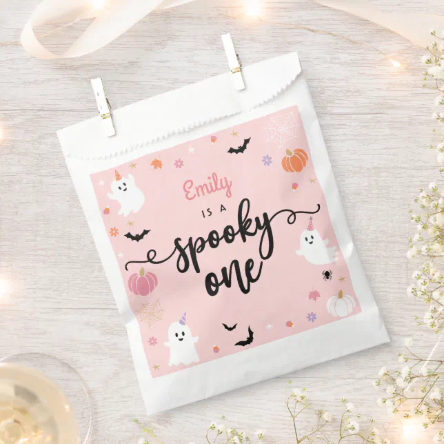Spooky One Halloween Cute Ghost 1st Birthday Favor Bag | Zazzle