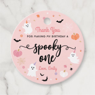 Spooky One Halloween Cute Ghost 1st Birthday Favor Tags