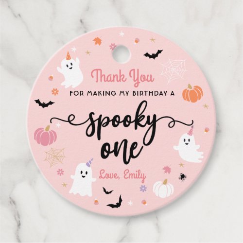 Spooky One Halloween Cute Ghost 1st Birthday Favor Tags