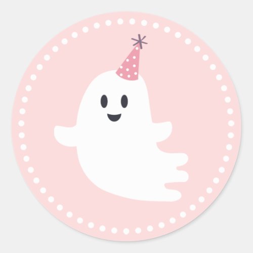 Spooky One Halloween Cute Ghost 1st Birthday Favou Classic Round Sticker