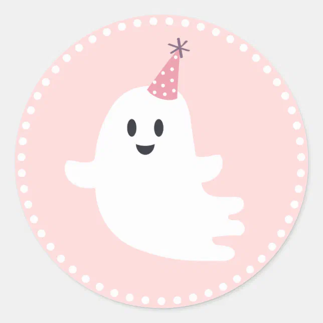 Spooky One Halloween Cute Ghost 1st Birthday Favou Classic Round ...