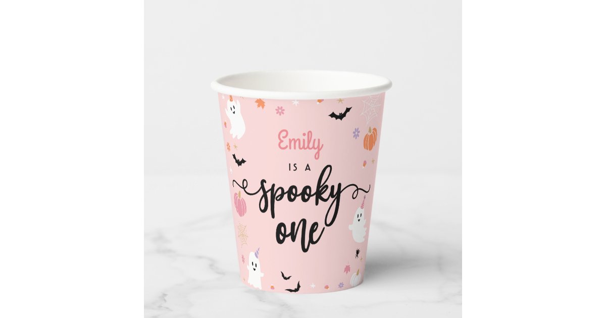 Spooky One Halloween Cute Ghost 1st Birthday Paper Cups | Zazzle