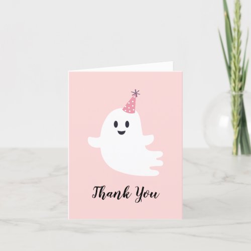 Spooky One Halloween Cute Ghost 1st Birthday Thank You Card