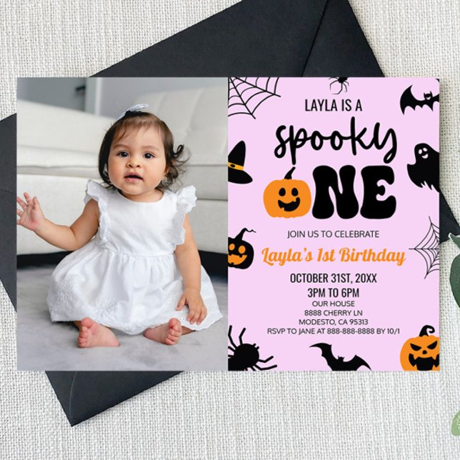 Spooky One Halloween First 1st Birthday Party Invitation (Creator Uploaded)