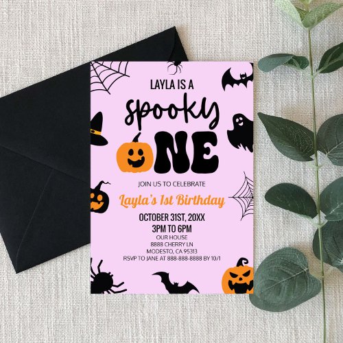Spooky One Halloween First 1st Birthday Party Invitation