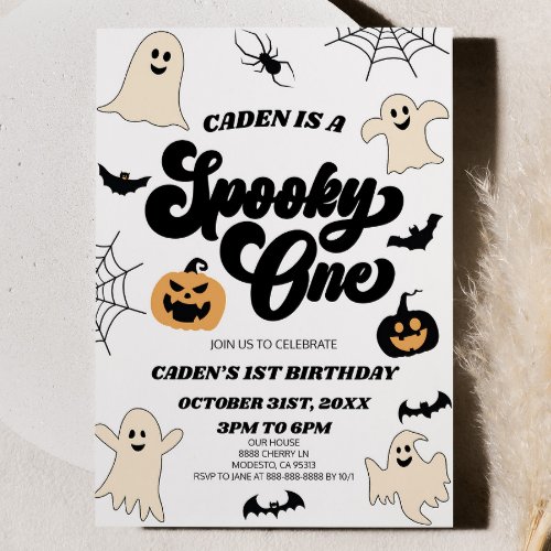 Spooky One Halloween First 1st Birthday Party Invitation