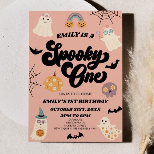 Spooky One Halloween First 1st Birthday Party Invitation