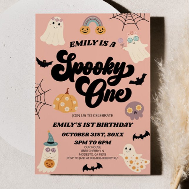Spooky One Halloween First 1st Birthday Party Invitation (Creator Uploaded)