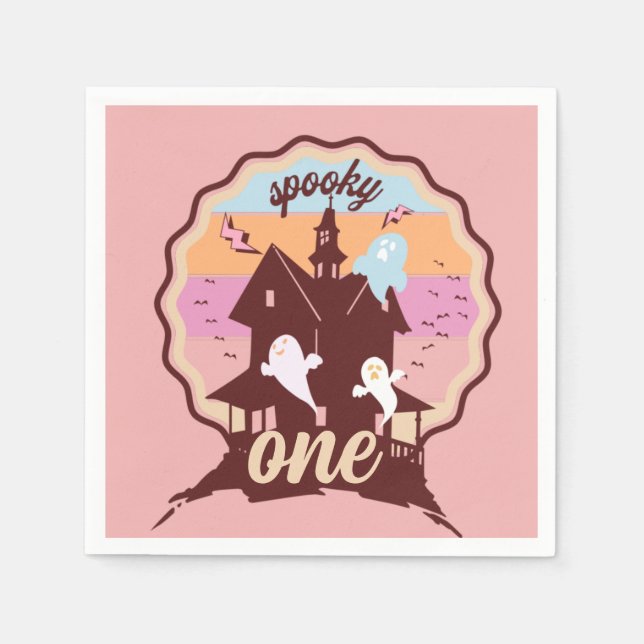 Spooky One Halloween First Birthday Ghost Party    Napkins (Front)