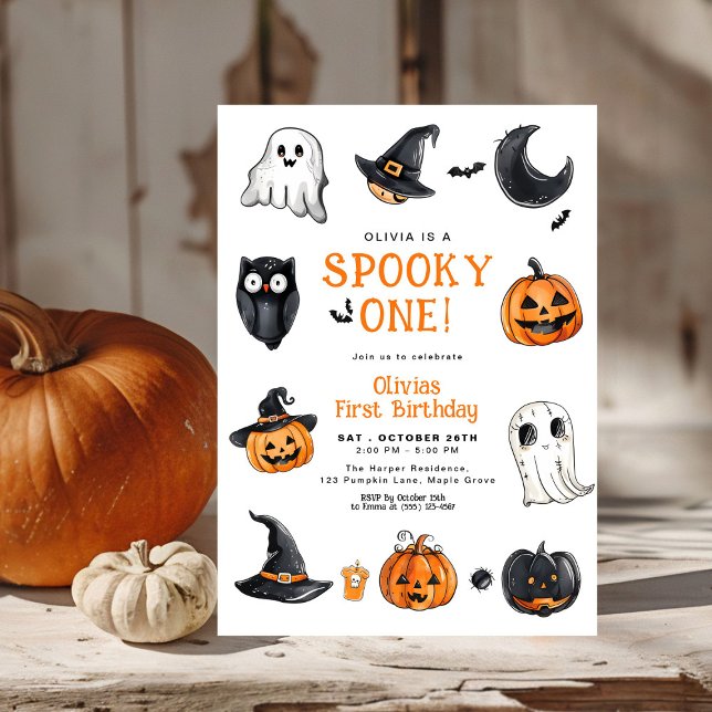 Spooky One Halloween First Birthday Invitation (Creator Uploaded)