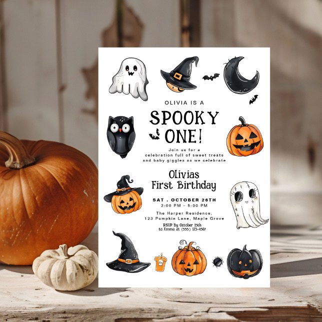 Spooky One Halloween First Birthday Invitation (Creator Uploaded)