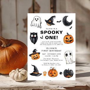 Spooky One Halloween First Birthday Invitation