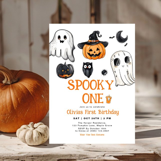 Spooky One Halloween First Birthday Invitation (Creator Uploaded)