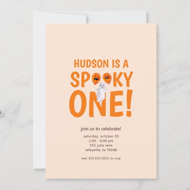 Spooky One Halloween First Birthday Invitation (Front)