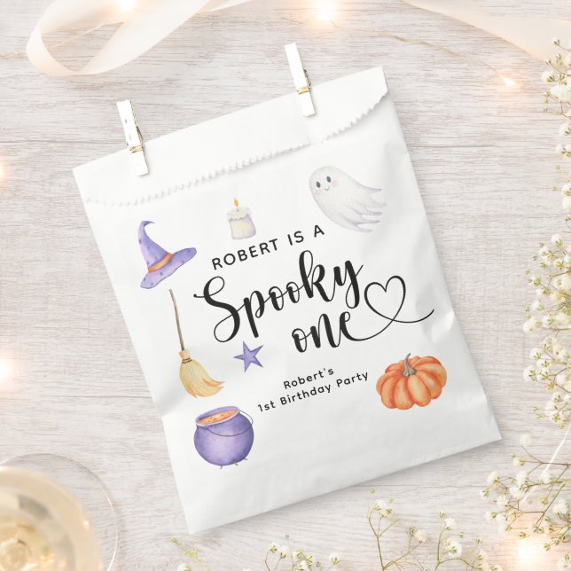 Spooky One Halloween First birthday party Favor Bag (Clipped)