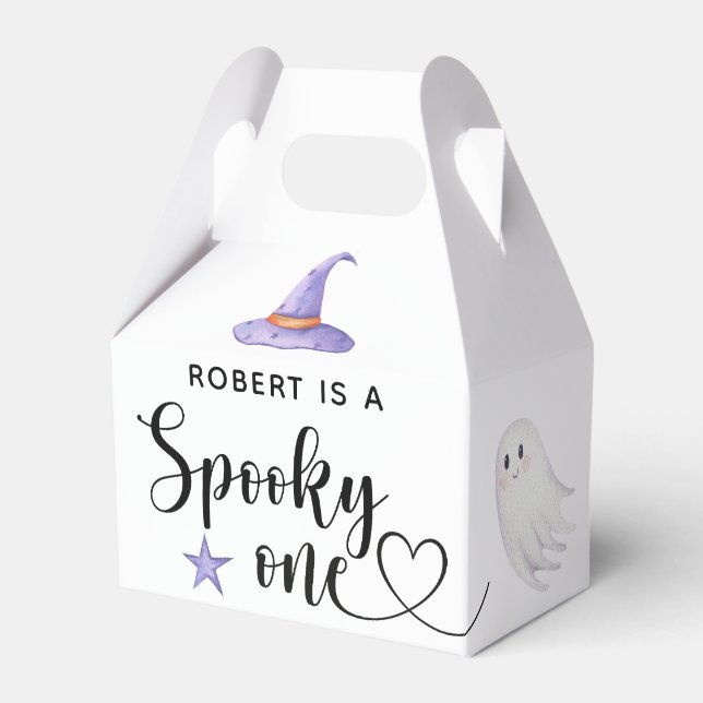 Spooky One Halloween First birthday party Favor Boxes (Front Side)