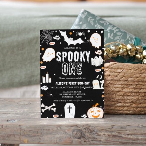 Spooky One Halloween first birthday party Invitation