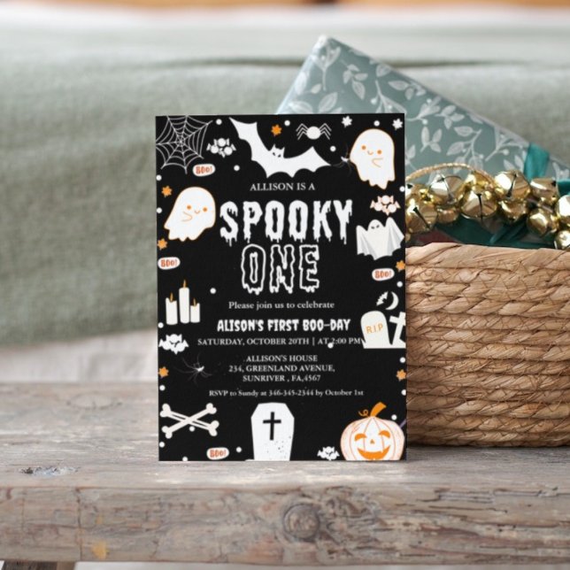 Spooky One Halloween first birthday party Invitation (Creator Uploaded)