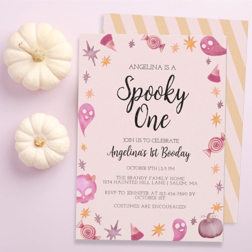 Spooky One Halloween First Birthday Party  Invitation