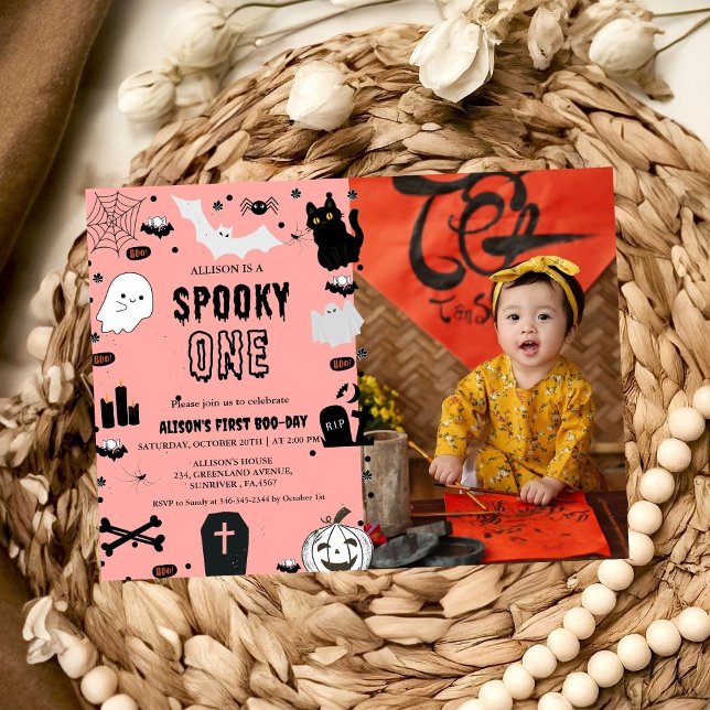 Spooky One Halloween first birthday party Invitation (Creator Uploaded)