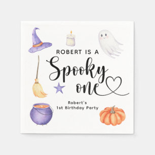 Spooky One Halloween First birthday party Napkins
