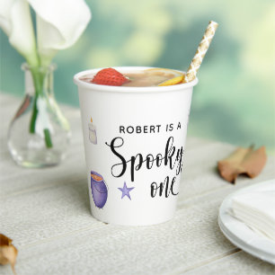 Spooky One Halloween First birthday party Paper Cups