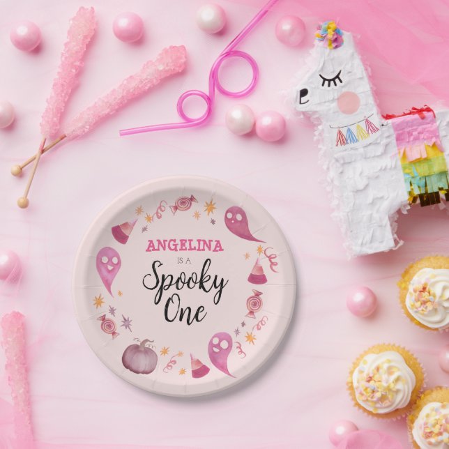 Spooky One Halloween First Birthday Party  Paper Plates (Party)