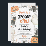 Spooky One Halloween Ghost 1st Birthday Invitation<br><div class="desc">Spooky One Halloween Ghost 1st Birthday Invitation Fall Pumpkin Ghost Spooky Cute Halloween Birthday Invite</div>