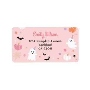 Spooky One Halloween Ghost Birthday Return Address Label