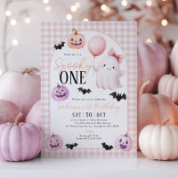 Spooky One Halloween Ghost Pink 1st Birthday