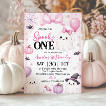 Spooky One Halloween Ghost Pink Birthday Party