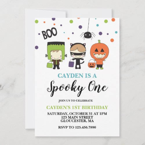 Spooky One Halloween Kids Birthday Invitation