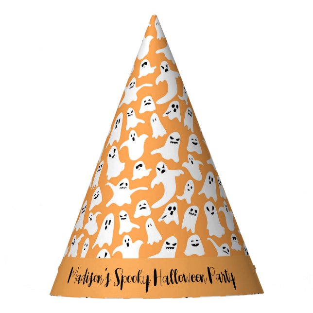 Spooky One Halloween Orange Birthday Party Hat (Front)