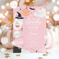 Spooky One Halloween Pink Ghost 1st Birthday Party