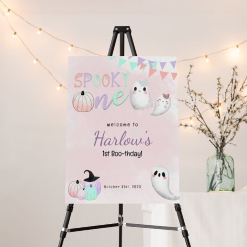 Spooky One Pastel Halloween Birthday Welcome  Foam Board