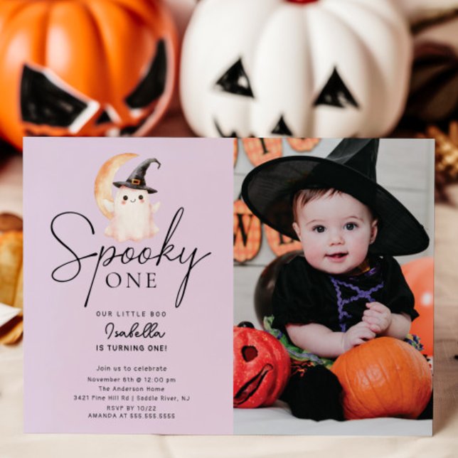 Spooky One Photo Birthday Invitation (Creator Uploaded)