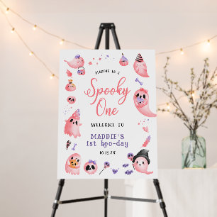 Spooky One Pink Halloween 1st Birthday Welcome  Foam Board